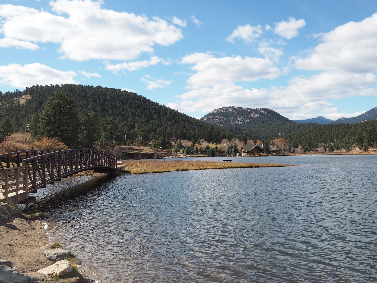 Professional Land Surveyors Evergreen CO - Bridge over Evergreen Lake in Evergreen, CO